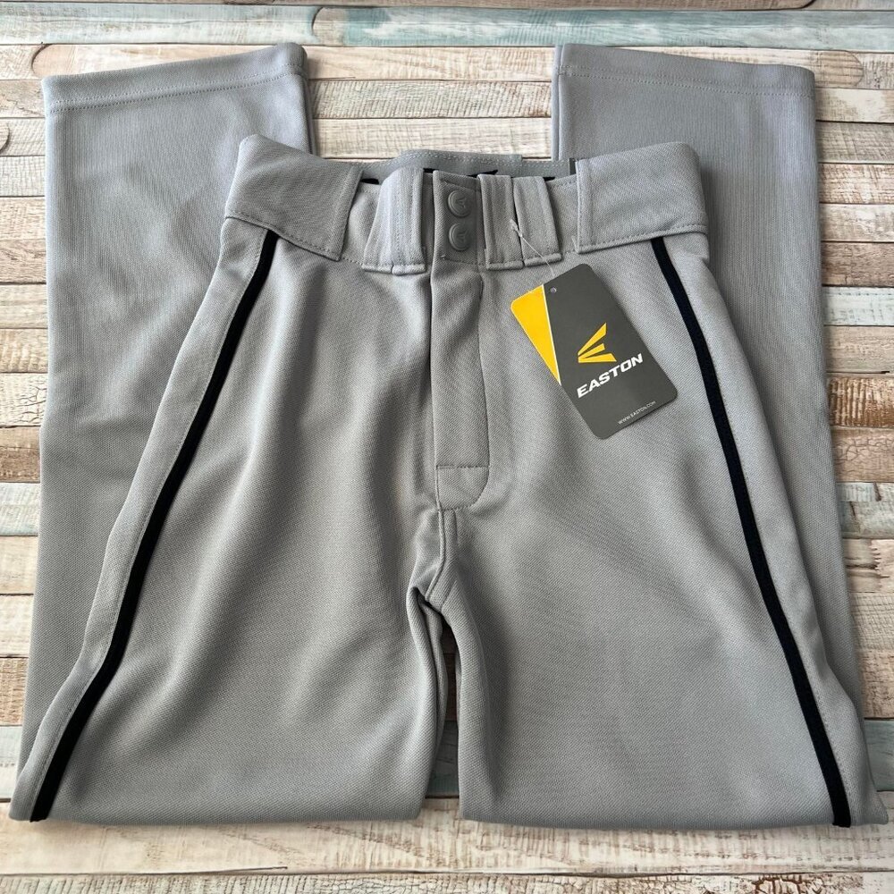 New Kids Easton Rival 2 Piped Grey and Black Baseball Pants Size Youth Small